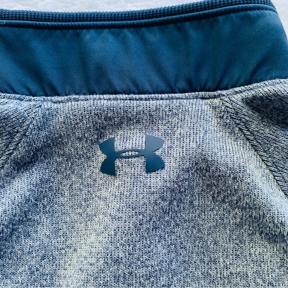 Under Armour Boys Blue & Gray Heather Quarter Button Sweater | YXS - Picture 6 of 8